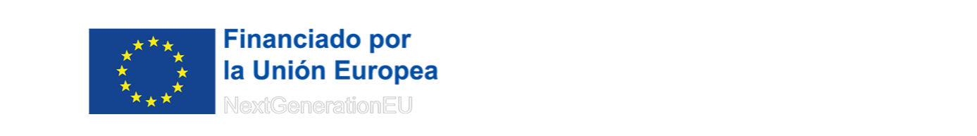 Logotipo de Financiación por la Unión Europea y Logotipo de Plan de Recuperación Transformación y Resiliencia